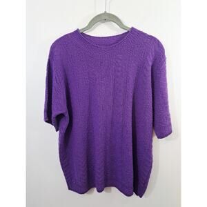 W&S Vintage Women's Sweater Purple Medium Short Sleeve